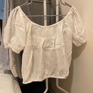 Puff sleeve, white, semi-cropped top from F21